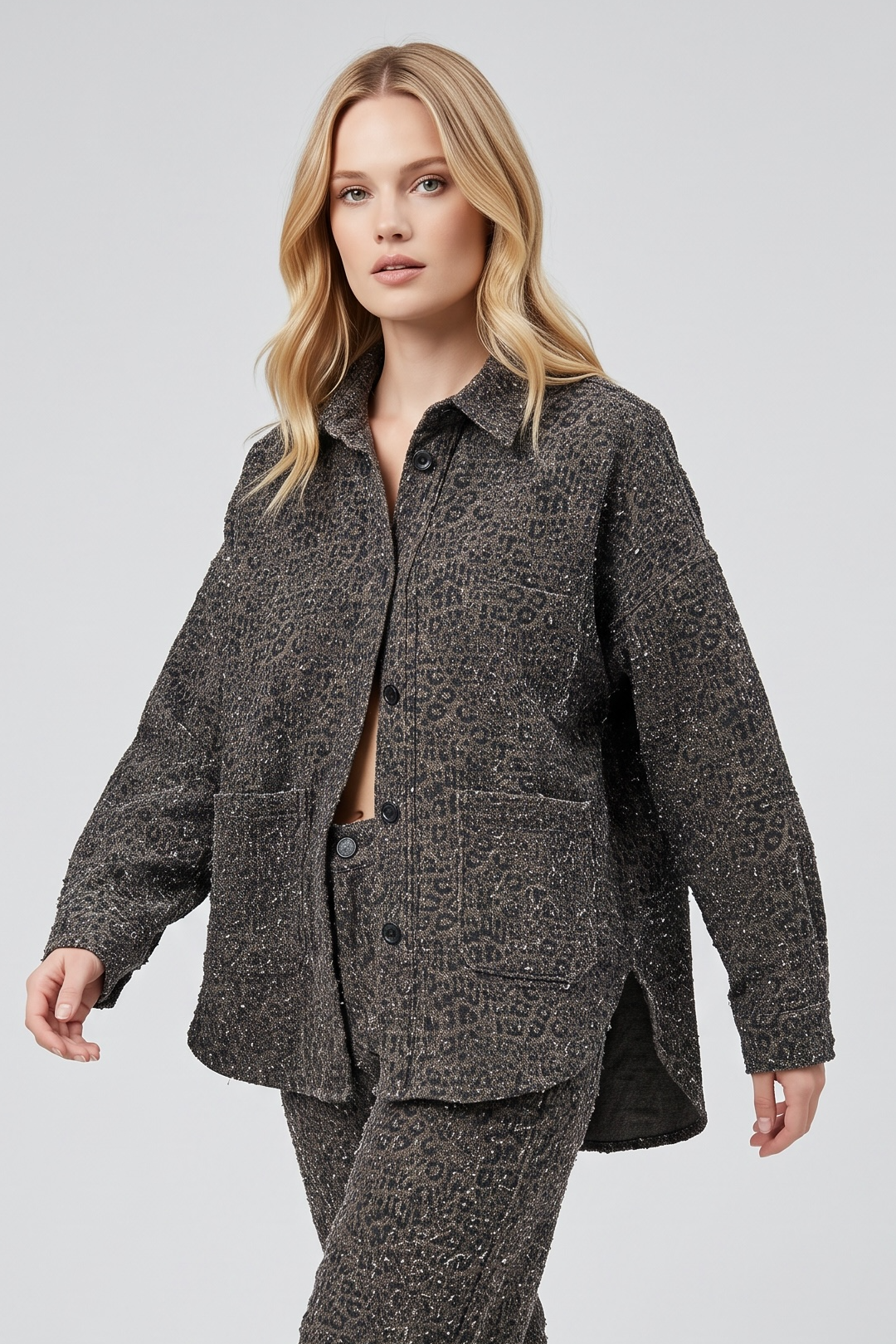 New Age - Anima - Denim Leopard Πουκάμισο - Πανωφόρι