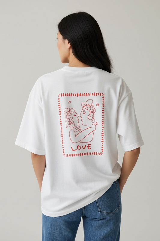New Age Oversized Μακό T-shirt Let's Celebrate Love