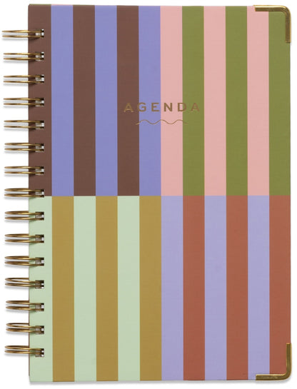Designworks Agenda Planner Stripes  - Ετήσια Ατζέντα Mε Σπιράλ Βιβλιοδεσία χωρίς Ημερομηνίες