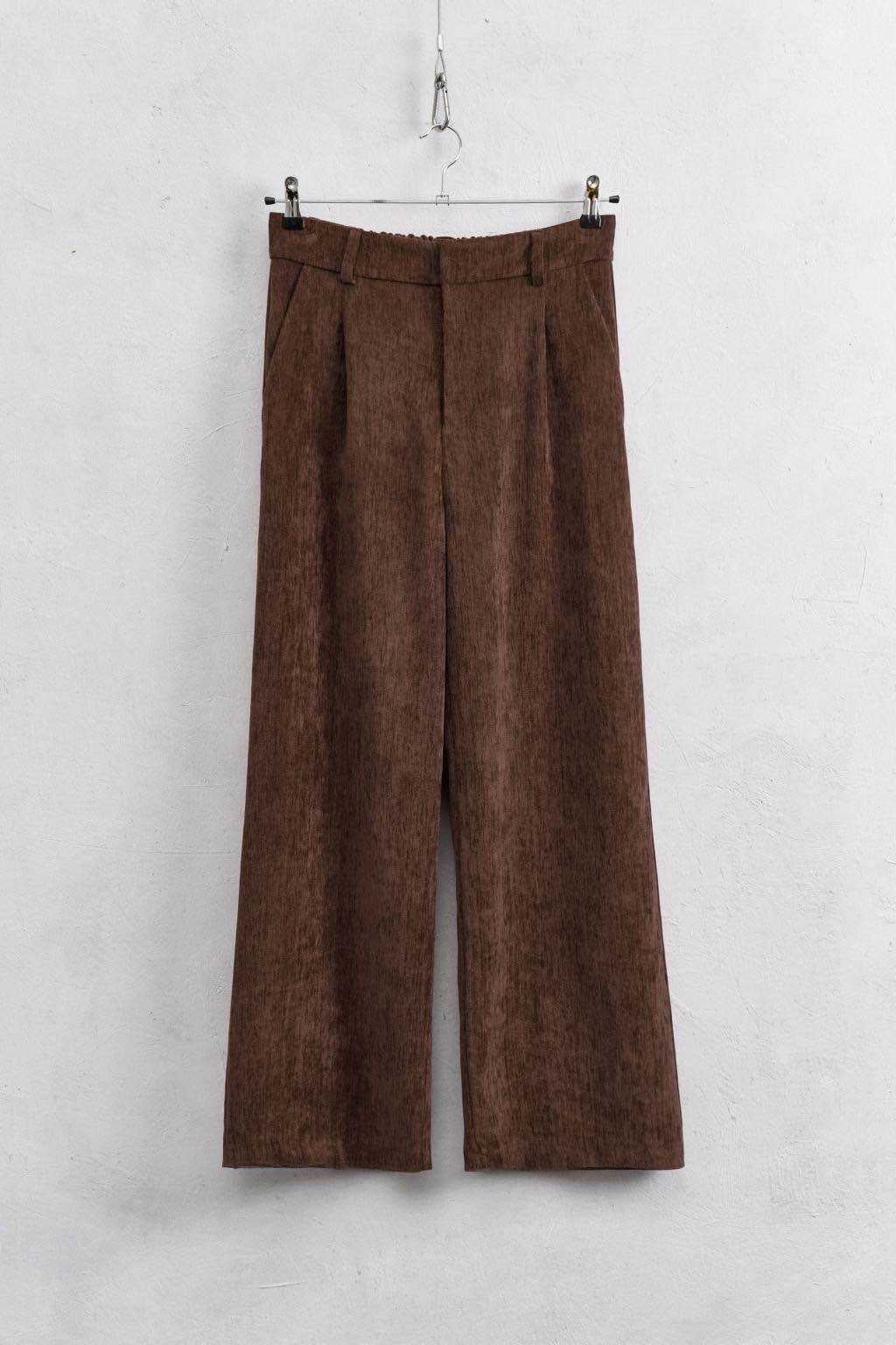 Lumina - Παντελόνι με Λάστιχο Πίσω, Πλαϊνές Τσέπες & Φερμουάρ Καφέ