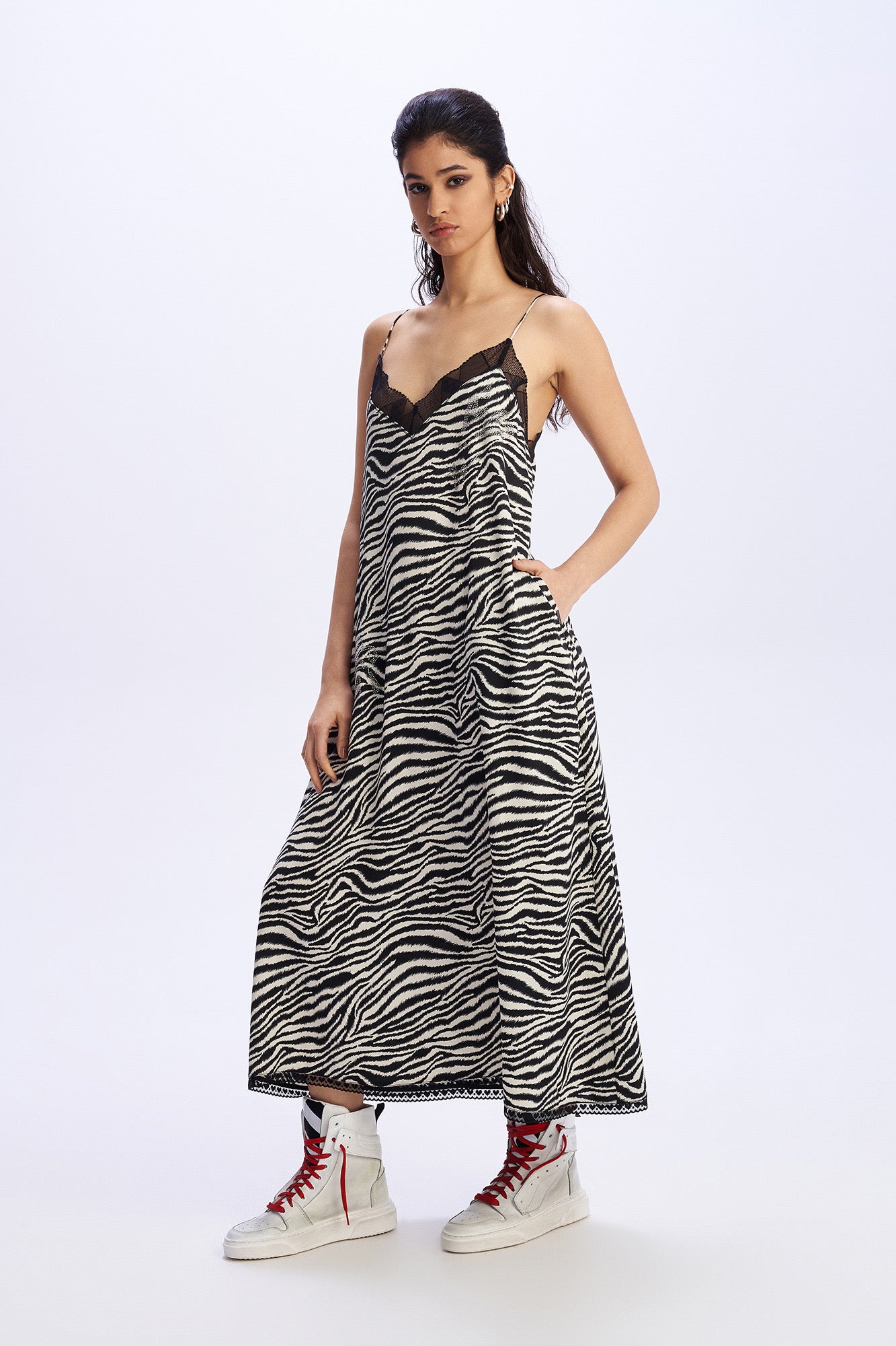 C9 Cloud 9 Dreamland - Ζεβρέ Μάξι Slip Φόρεμα με δαντέλα
