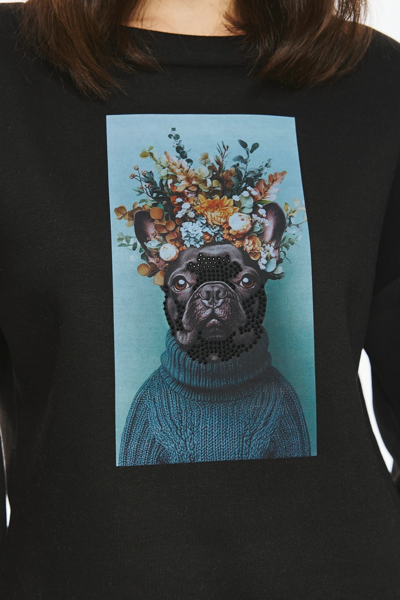 Unitee- Φούτερ Μπλούζα με Γαλλικό Μπουλντόγκ