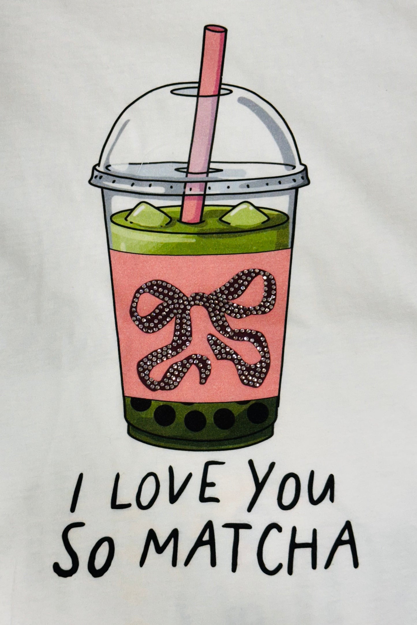 Unitee - Λευκό Μακό T-Shirt με Στάμπα «I Love You So Matcha»