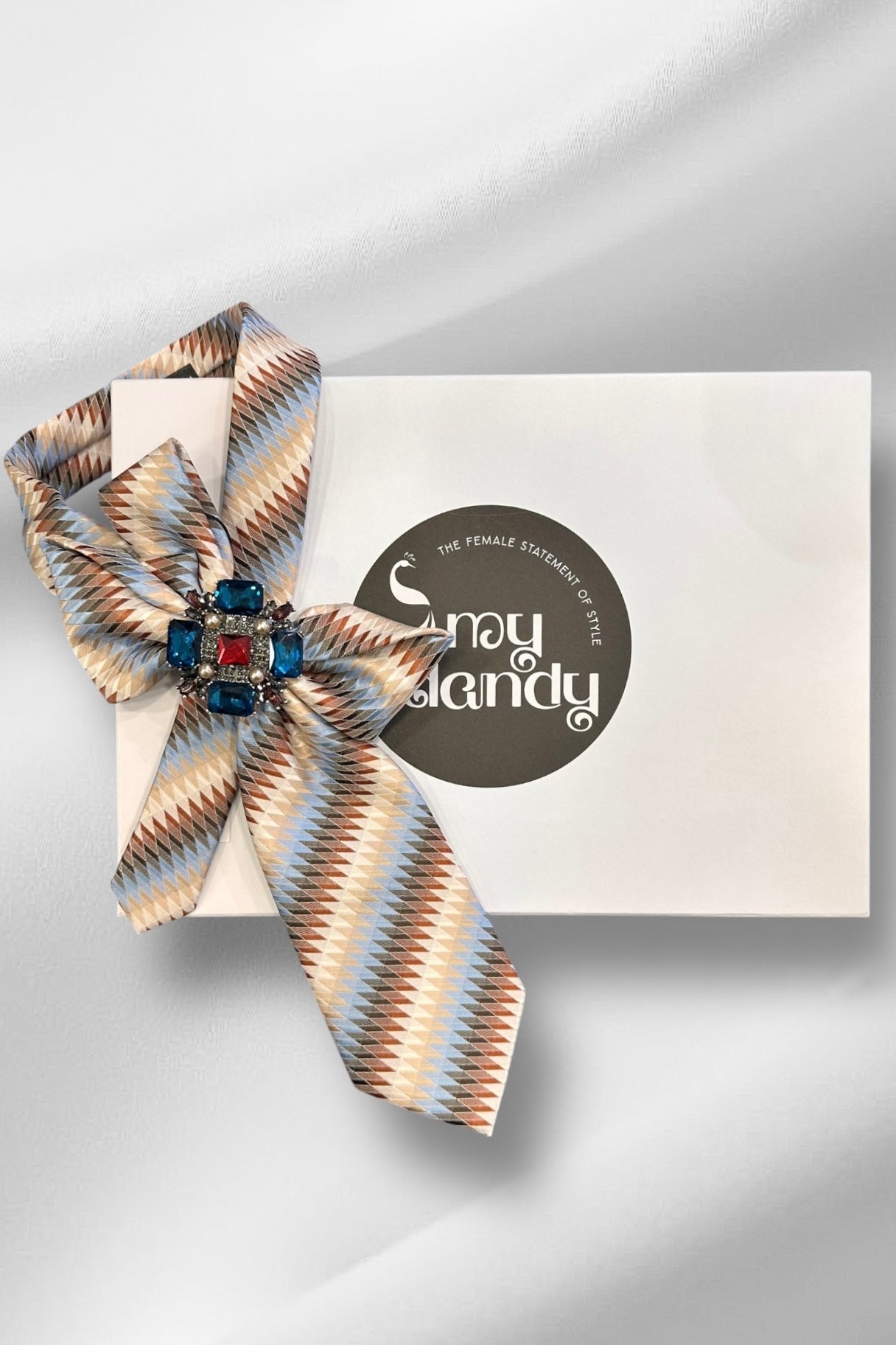 My Dandy- Earthly Delight Ascot Necktie Mε Ζακάρ Μοντέρνο Μοτίβο Από Ρίγες