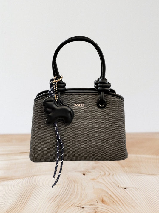 BAGCO - Τσαντάκι Χειρός & Ώμου με Διακοσμητικό Charm Μαύρο