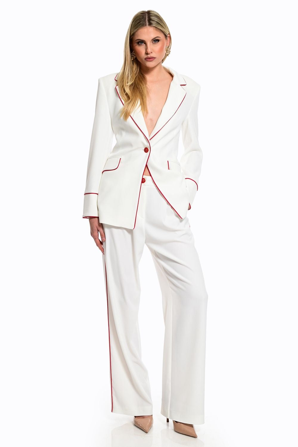 We Coss - Oversize Blazer με Κόκκινα Details
