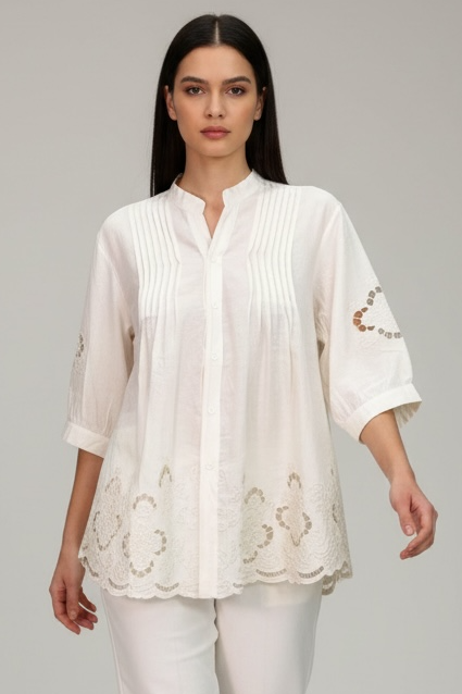 Charizma - Πουκάμισο με Κιπούρ Εκρού