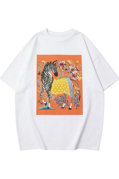 Charizma - Oversized Μακό T-shirt Zebra Horse 26