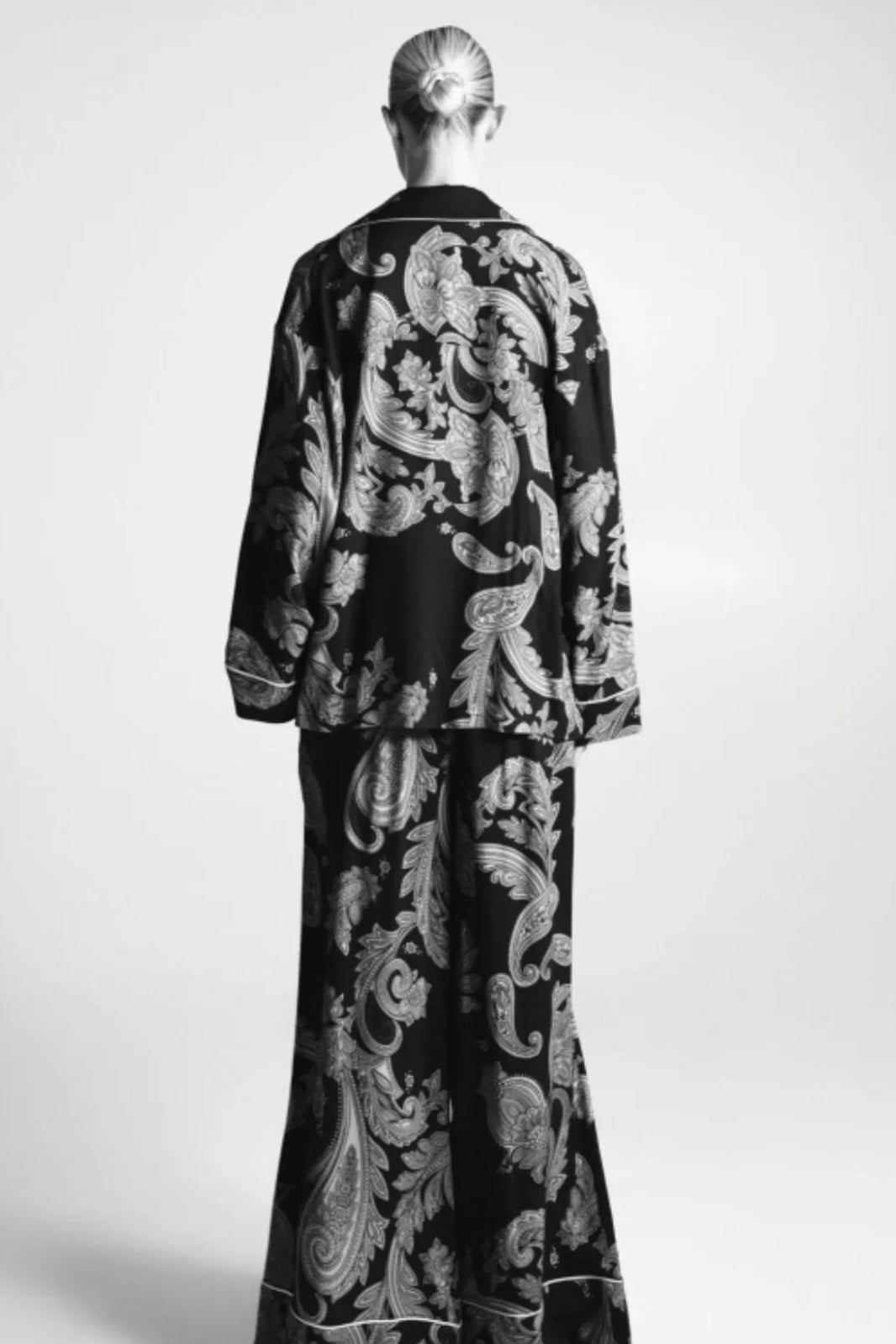 Lumina - PJ Chic Style Σετ Παντελόνα με Πουκαμίσα σε Λαχούρια Μαύρο