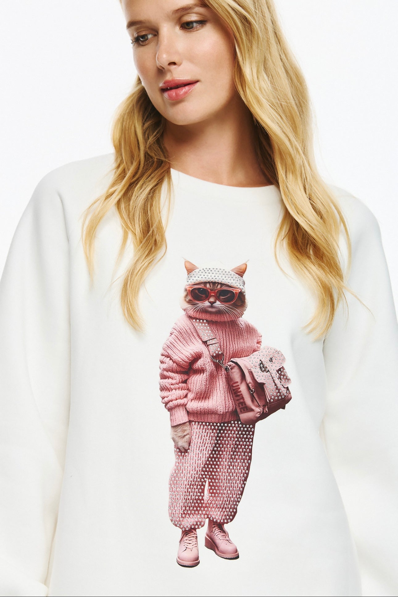 Unitee- Φούτερ Μπλούζα με Γάτα