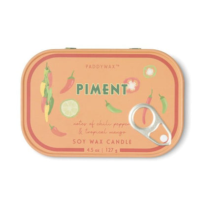 Paddywax Bistro Piment - Φυτικό Κερί 127gr σε μεταλλικό δοχείο-κονσέρβα Chilli & Mango