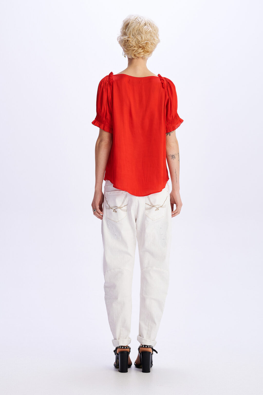 C9 Cloud 9 Sonic Revolution - Κόκκινο Τοπ με σατέν υφή και κοντό μανίκι