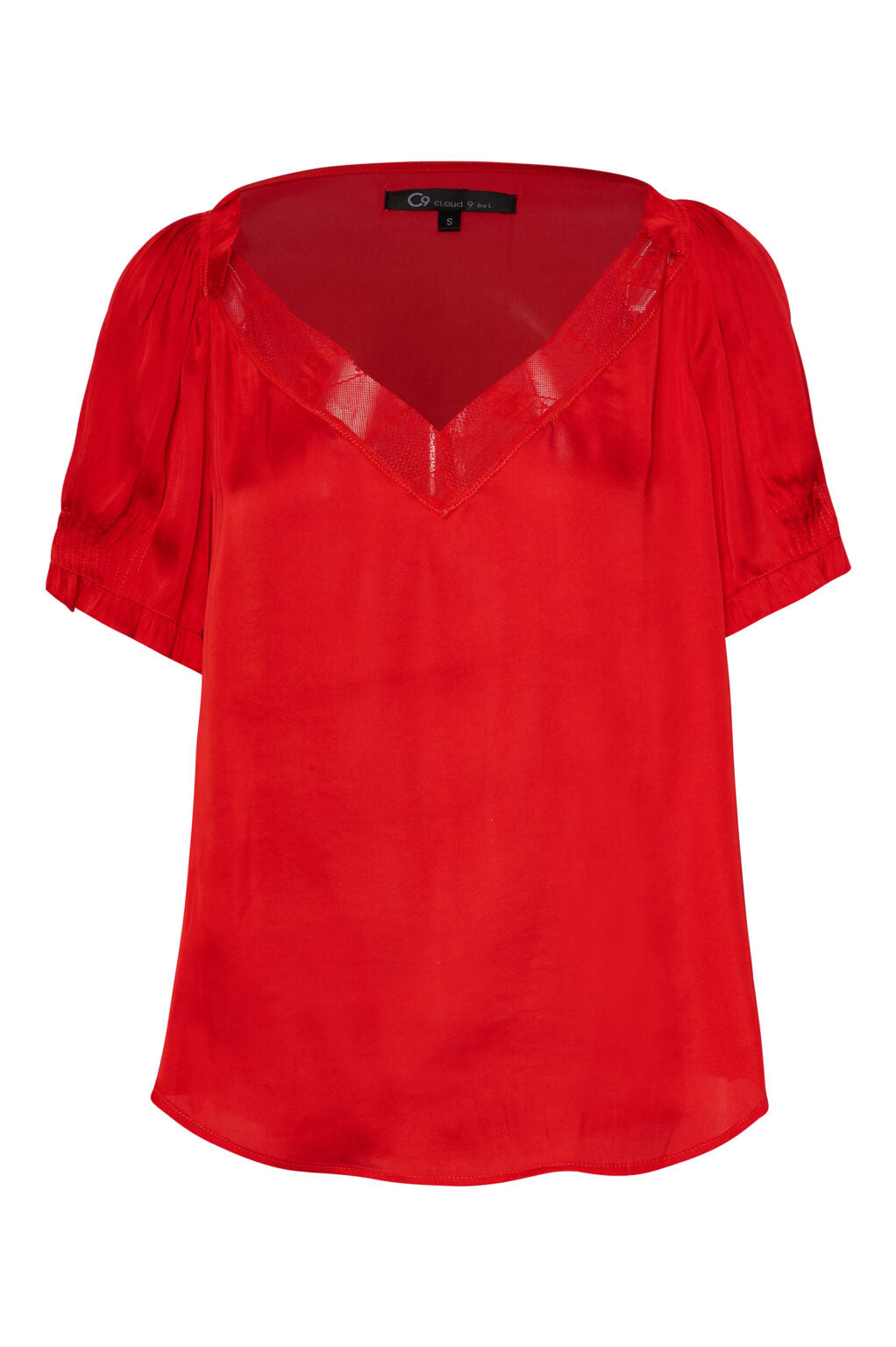 C9 Cloud 9 Sonic Revolution - Κόκκινο Τοπ με σατέν υφή και κοντό μανίκι