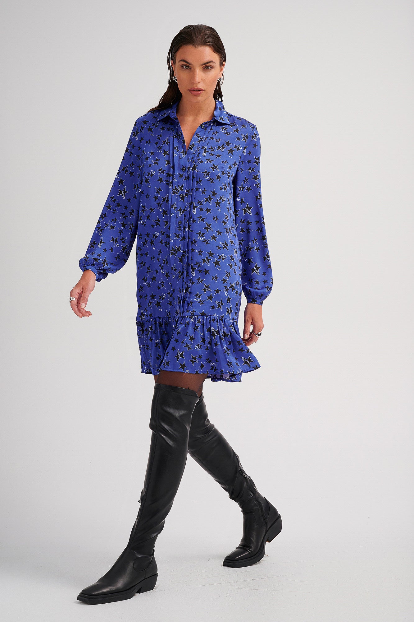 C9 Cloud 9 Fantasia - Μπλε Μωβ Μίνι Silky Εμπριμέ Φόρεμα