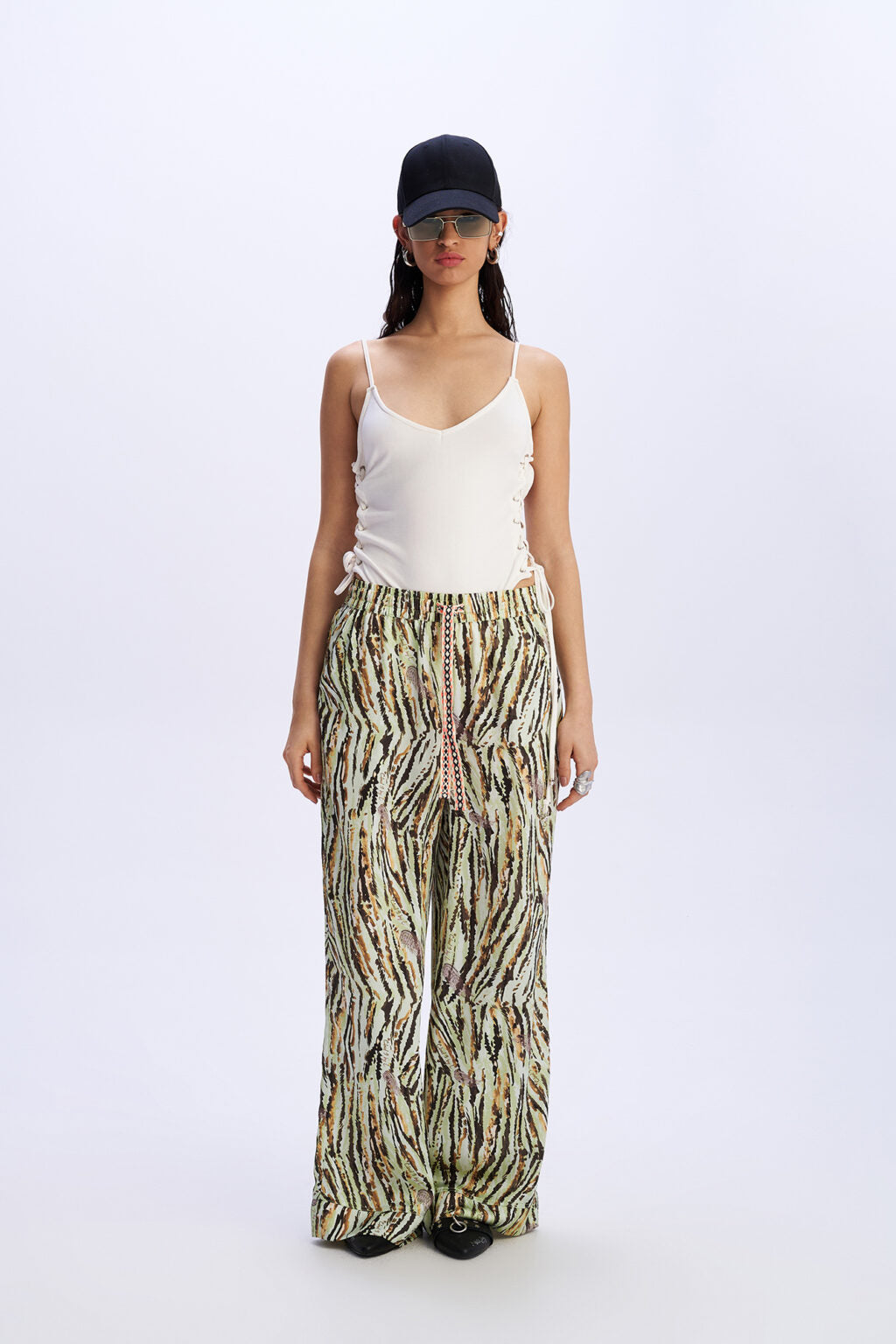 C9 Cloud 9 Midnight Riot -  Πράσινο Animal Printed Φαρδύ Παντελόνι