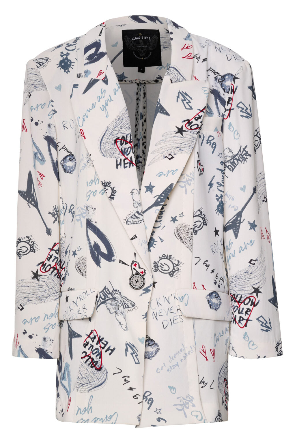 C9 Cloud 9 Satin Moon - Λευκό Σακάκι με graffiti τύπωμα