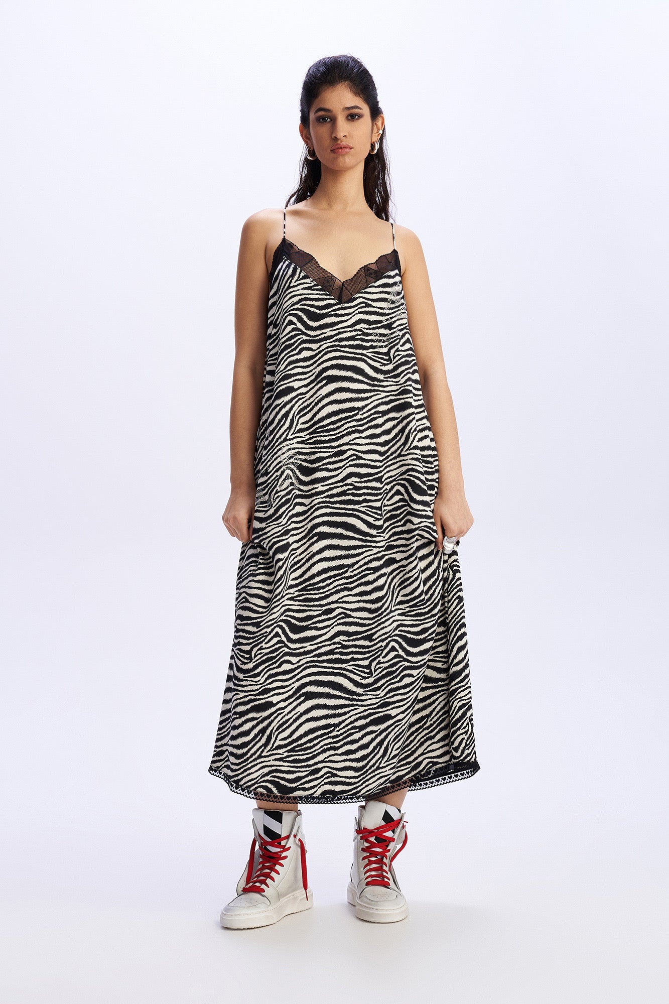 C9 Cloud 9 Dreamland - Ζεβρέ Μάξι Slip Φόρεμα με δαντέλα