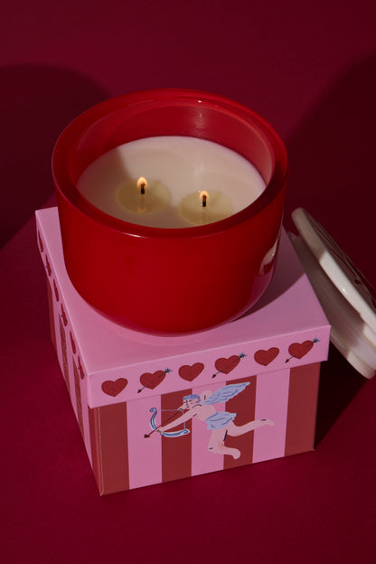 Paddywax Charmed Heart Wild Fig & Rose - κερί σόγιας σε πράσινο γυάλινο δοχείο 226gr