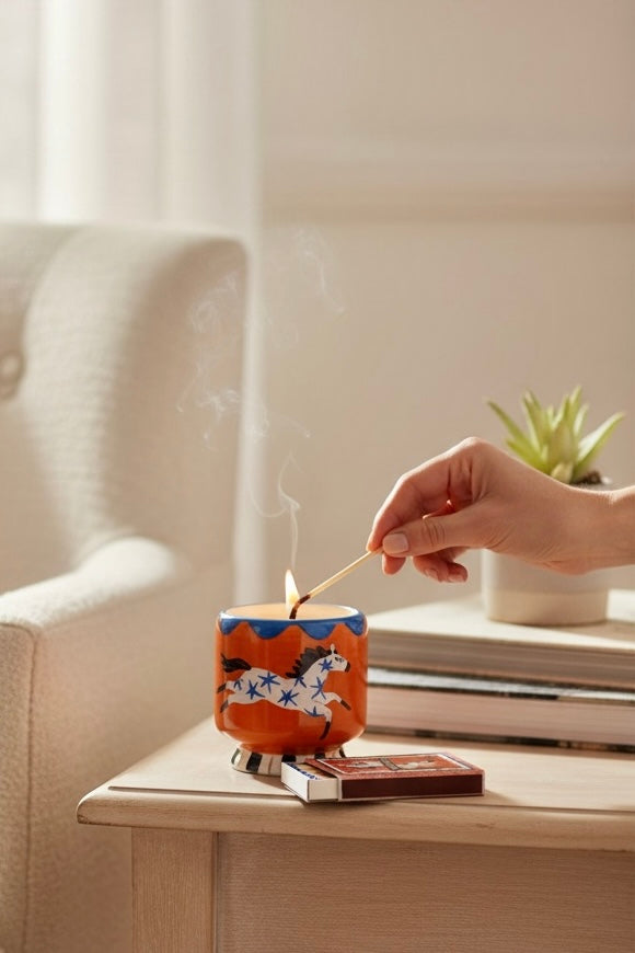 Paddywax A dopo Horse - Κεραμικό κερί σόγιας, Seinna Sunset 226gr & Σπίρτα 75 τεμ