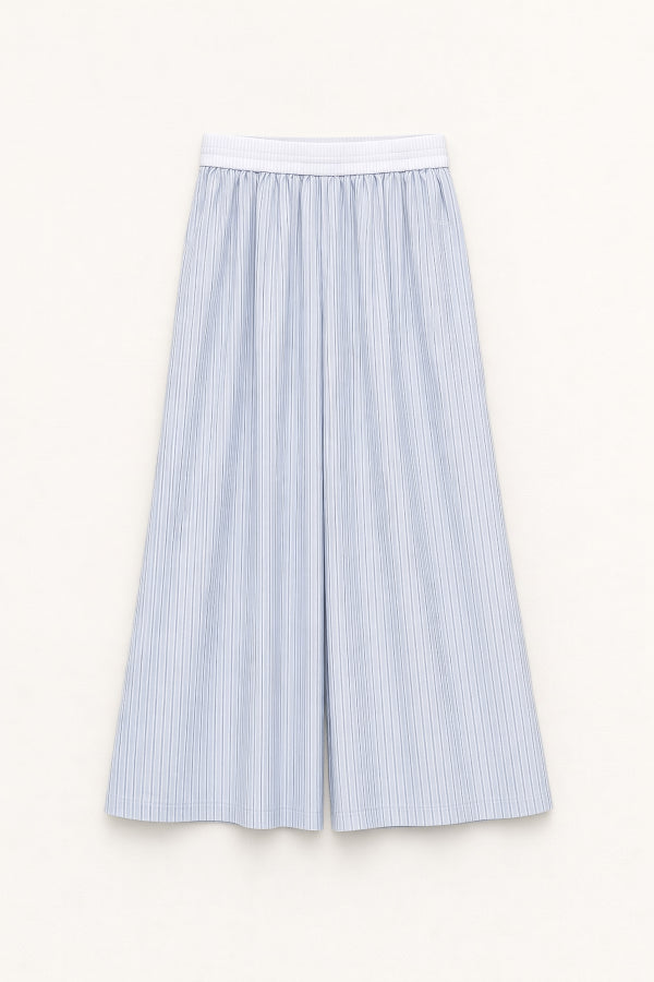 Lumina - Ριγέ Παντελόνι Γαλάζιο