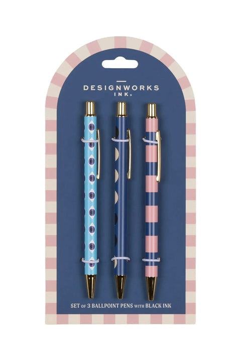 Designworks A Dopo Eye, Moon, Stripe – Σετ 3 Στυλό Με Διαφορετικά Σχέδια