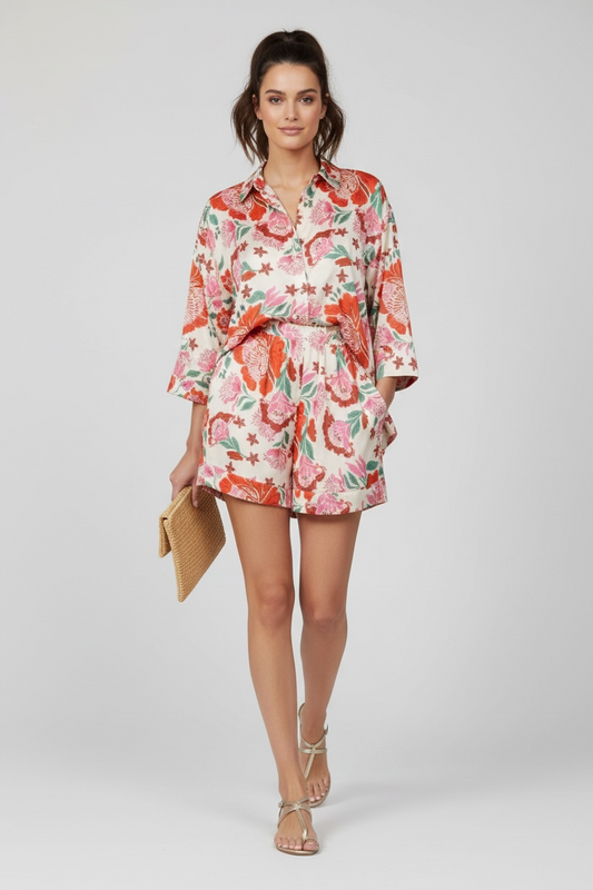 New Age - Σετ Floral Πουκάμισο & Σορτς