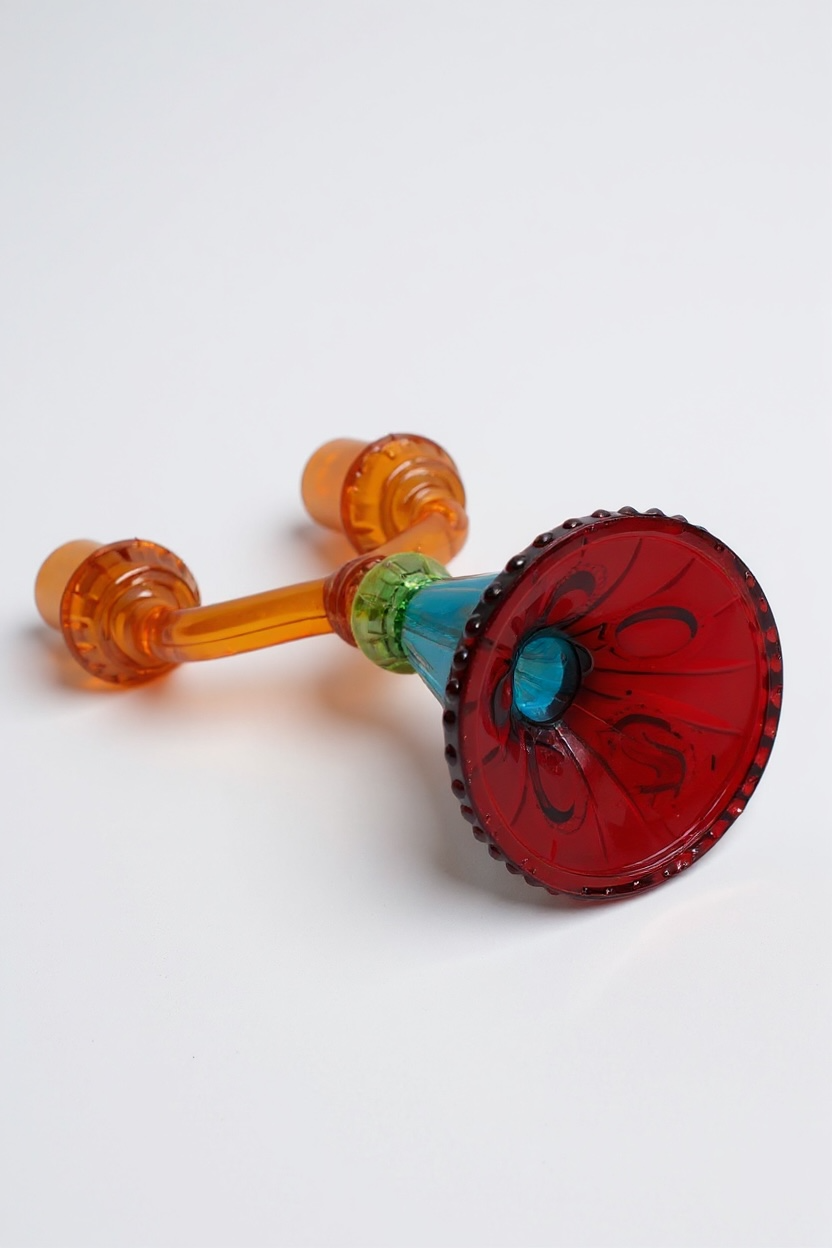 Χρωματιστά Γυάλινα Κηροπήγια στυλ Murano 2 τεμ