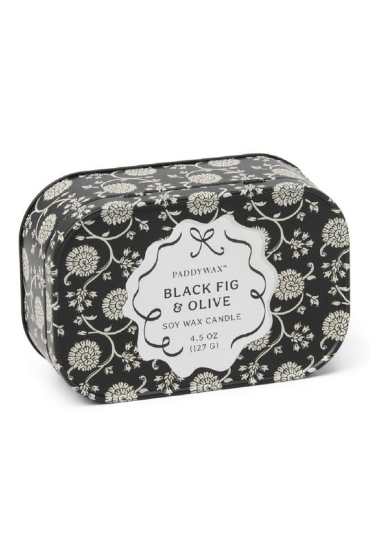 Paddywax Cherie - Black Fig & Olive Φυτικό Κερί 127gr σε μεταλλικό δοχείο-κονσέρβα