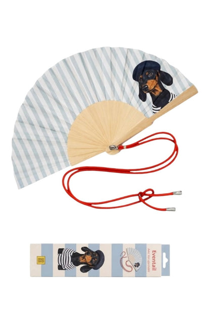 Woom – Striped Dog Βεντάλια με Λουράκι Ώμου & Gift Box