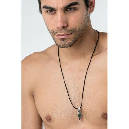 Ava88 - Ασημένιο 925 Unisex Κολιέ με Μοντέρνο Γλυπτό Μενταγιόν Feather