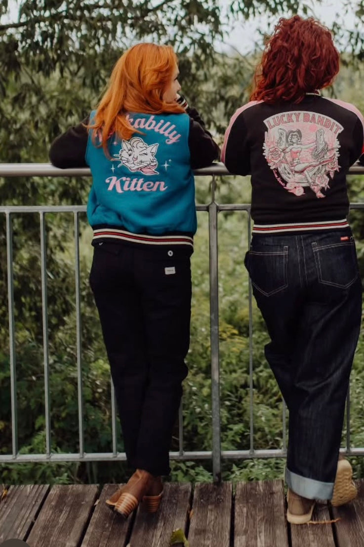 Queen Kerosin - Κολεγιακό Τζάκετ «Rockabilly Kitten» Κόκκινο