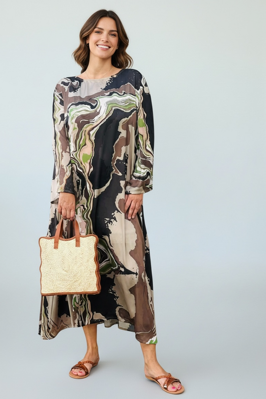 Anlyta- Φόρεμα Silk Touch Barbara Army