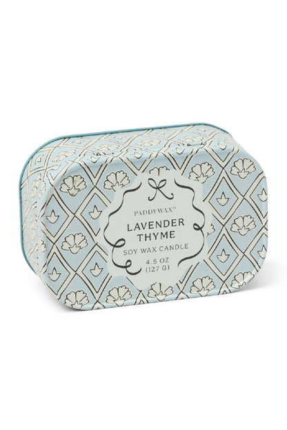 Paddywax Cherie - Lavender & Thyme Φυτικό Κερί 127gr σε μεταλλικό δοχείο-κονσέρβα