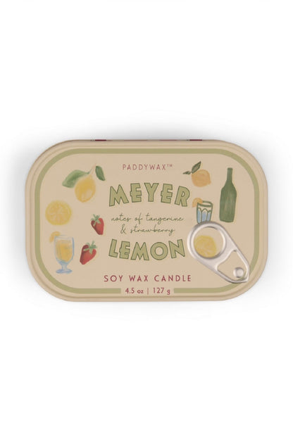Paddywax Bistro Lemon - Φυτικό Κερί 127gr σε μεταλλικό δοχείο-κονσέρβα Meyer Lemon