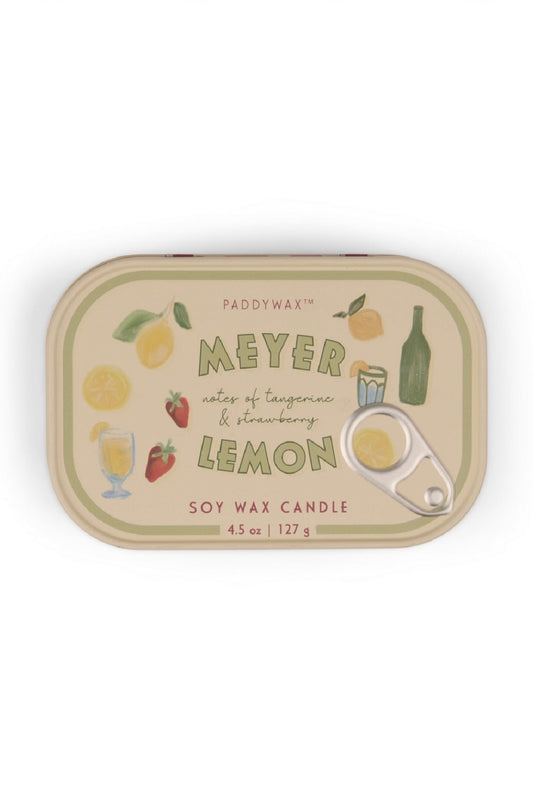 Paddywax Bistro Lemon - Φυτικό Κερί 127gr σε μεταλλικό δοχείο-κονσέρβα Meyer Lemon