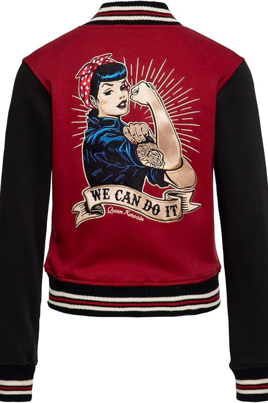 Queen Kerosin - Κολεγιακό Τζάκετ «We Can Do It» Κόκκινο
