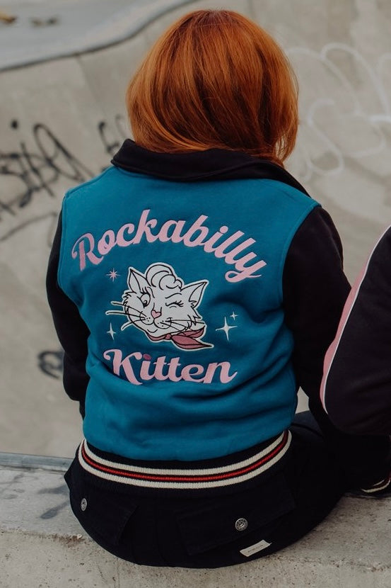 Queen Kerosin - Κολεγιακό Τζάκετ «Rockabilly Kitten» Κόκκινο