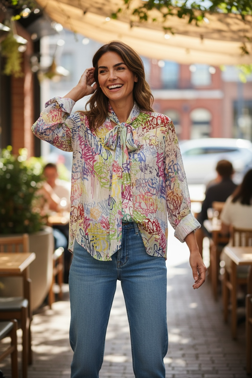 Eighty2 by Figaro - Πουκαμίσα Graffiti Λευκό