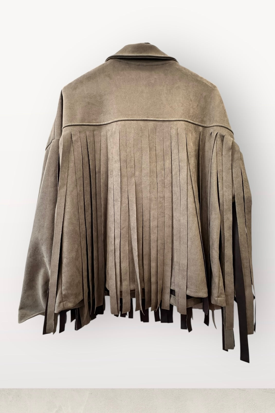 Charizma - Oversized Τζάκετ με Κρόσσια τύπου Σουέτ