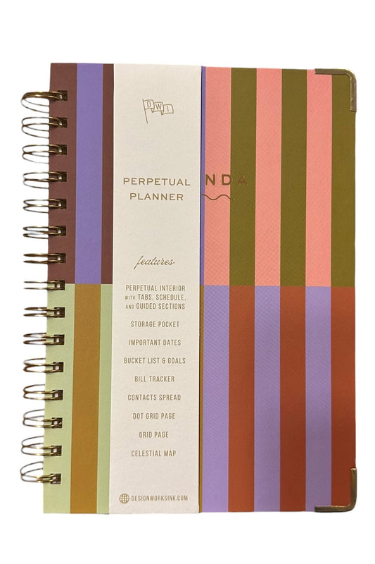 Designworks Agenda Planner Stripes  - Ετήσια Ατζέντα Mε Σπιράλ Βιβλιοδεσία χωρίς Ημερομηνίες