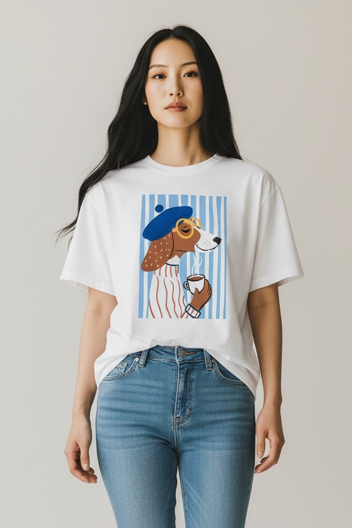 Charizma - Oversized Μακό T-shirt Dachs A Paris