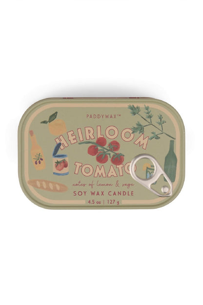 Paddywax Bistro Heirloom Tomato - Φυτικό Κερί 127gr σε μεταλλικό δοχείο-κονσέρβα Tomato