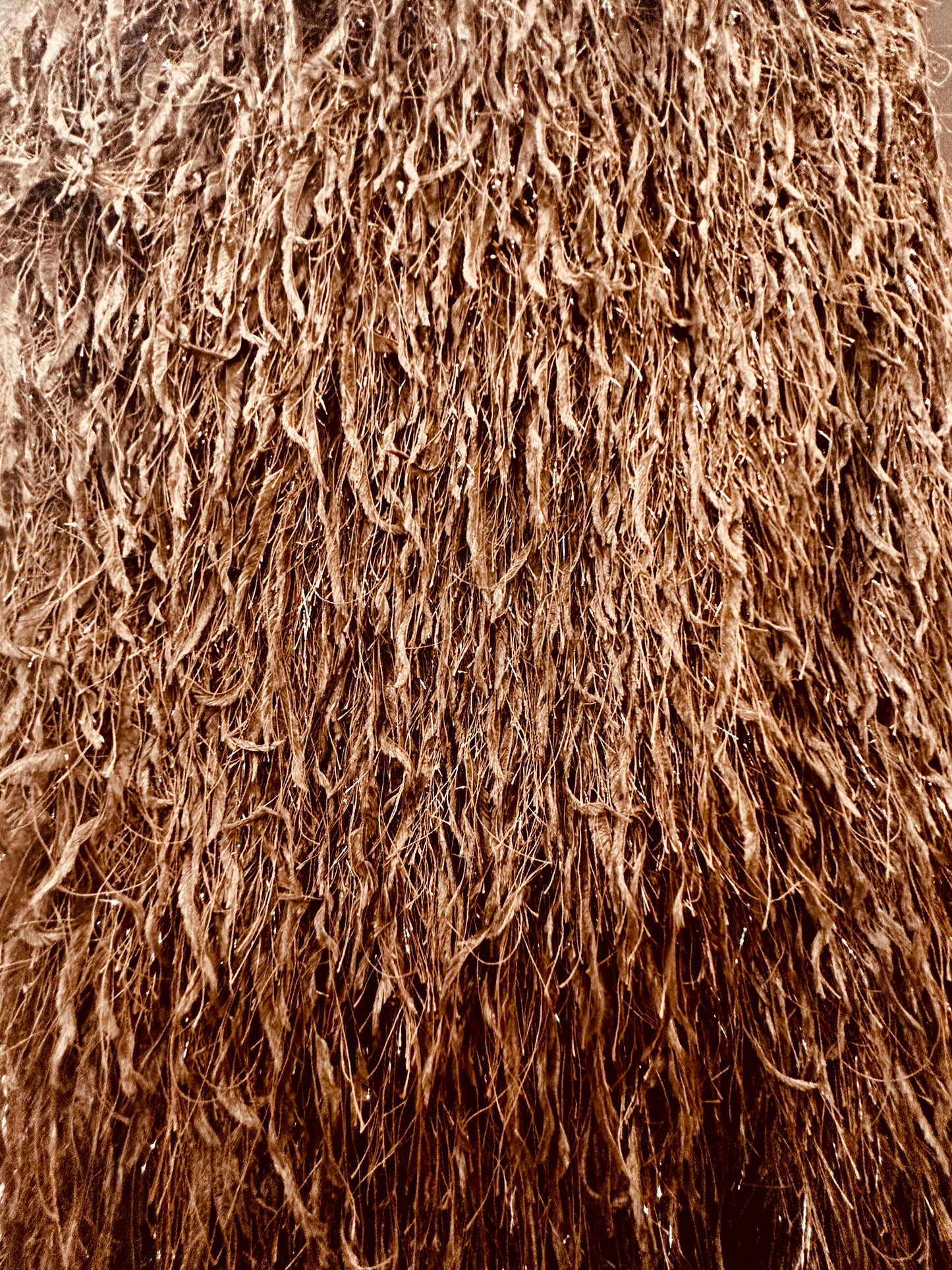 Charizma - Φούστα Pencil Χνουδωτή & Σκίσιμο Καφέ