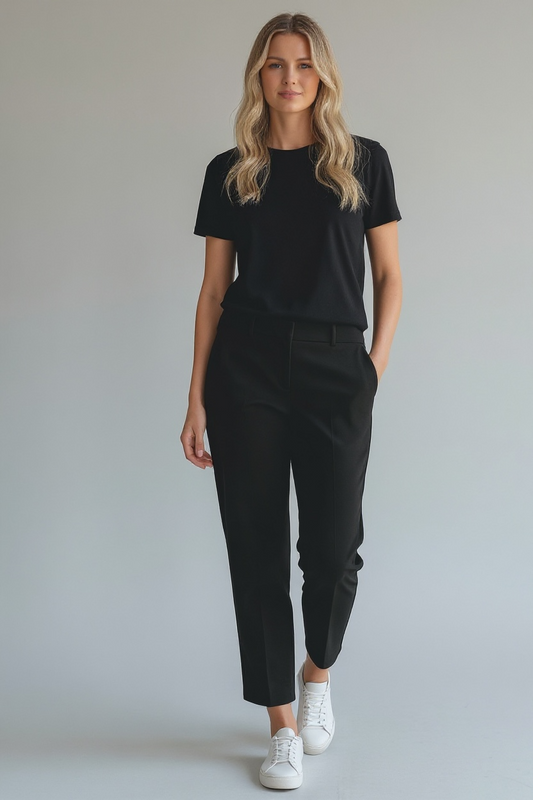 Figaro - Παντελόνι Ισιο Τσίνο Στενή Γραμμή Μαύρο