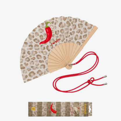 Woom – I’m Hot Leopard Βεντάλια με Λουράκι Ώμου & Gift Box
