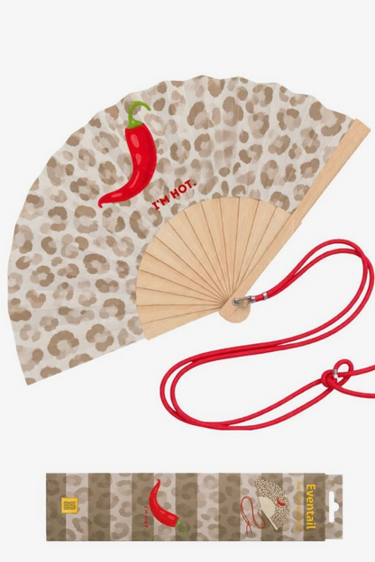 Woom – I’m Hot Leopard Βεντάλια με Λουράκι Ώμου & Gift Box
