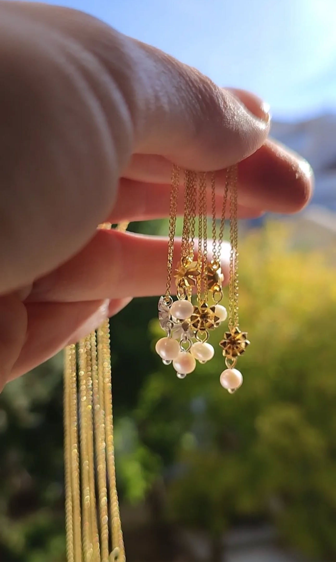 Pavlina Verouki - Flower Mini Ασημένιο Κολιέ Λουλούδι & Μαργαριτάρι Ασημί