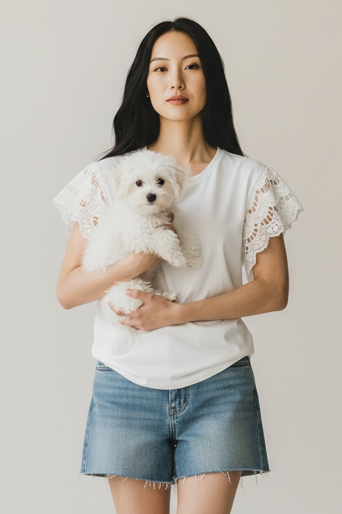 Charizma - Oversized Μακό T-Shirt με Κοφτό σχέδιο