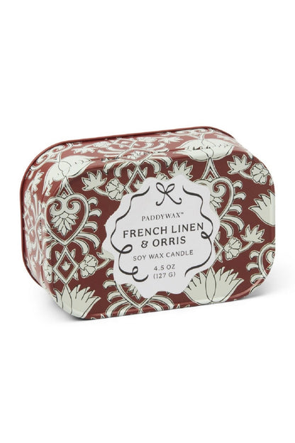 Paddywax Cherie - French Linen & Orris Φυτικό Κερί 127gr σε μεταλλικό δοχείο-κονσέρβα