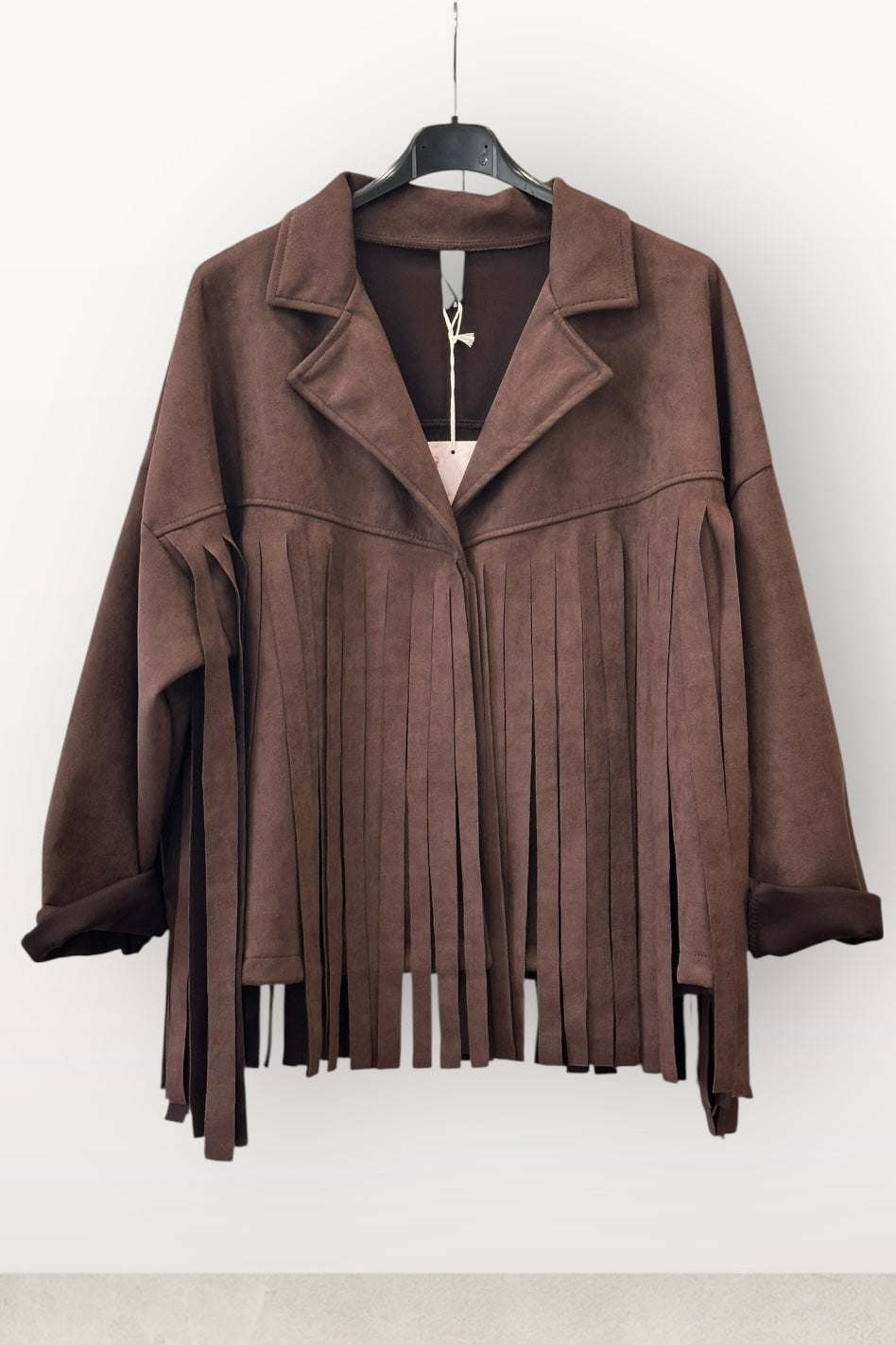 Charizma - Oversized Τζάκετ με Κρόσσια τύπου Σουέτ